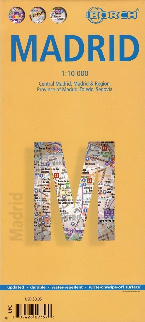 Laminated Madrid Map by Borch (English Edition),Used
