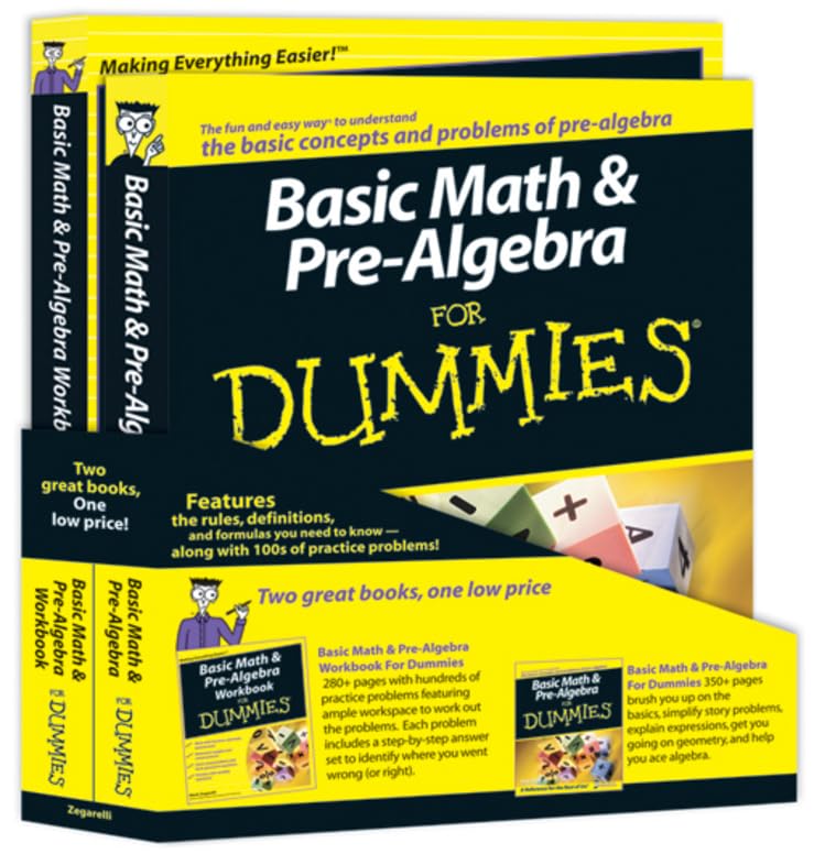 Basic Math and PreAlgebra For Dummies Education Bundle,Used