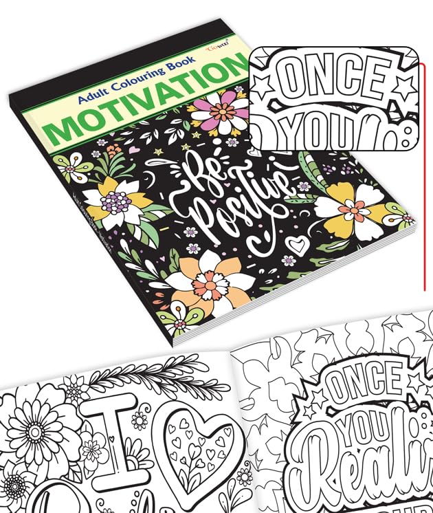 Motivation - Adult Colouring Book : Calming Art Coloring Book, Adult And Kids Coloring Fun, Art Colouring Book For Adults & Kids