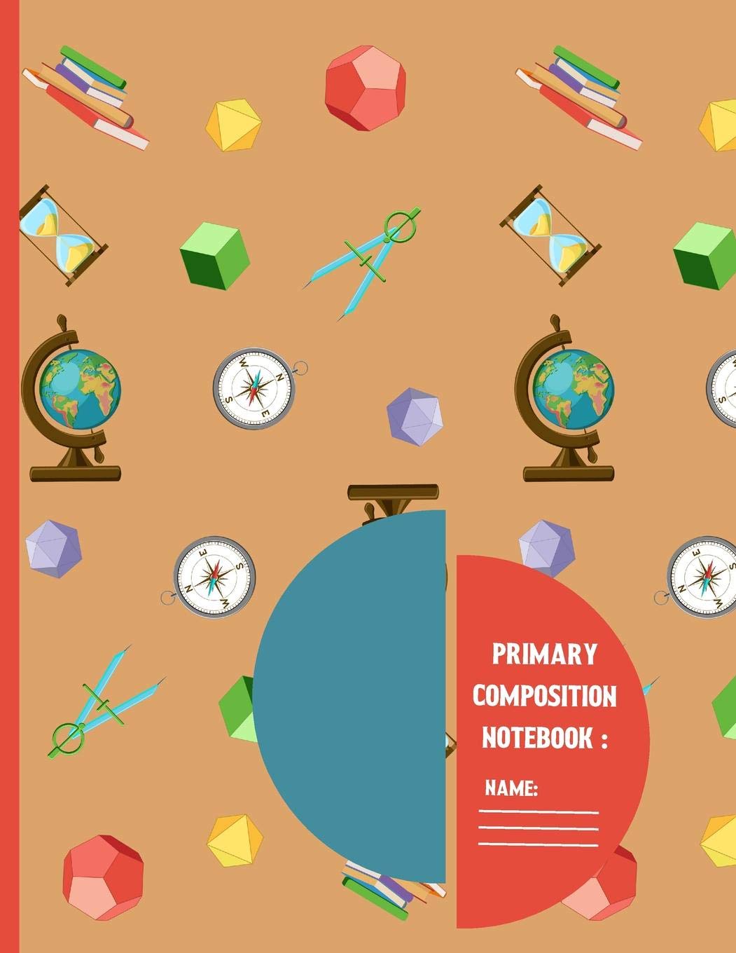 Primary composition notebook: School Geometry Back to school pattern Story Paper to write in for students 120 pages (8.5 x 11 In,Used