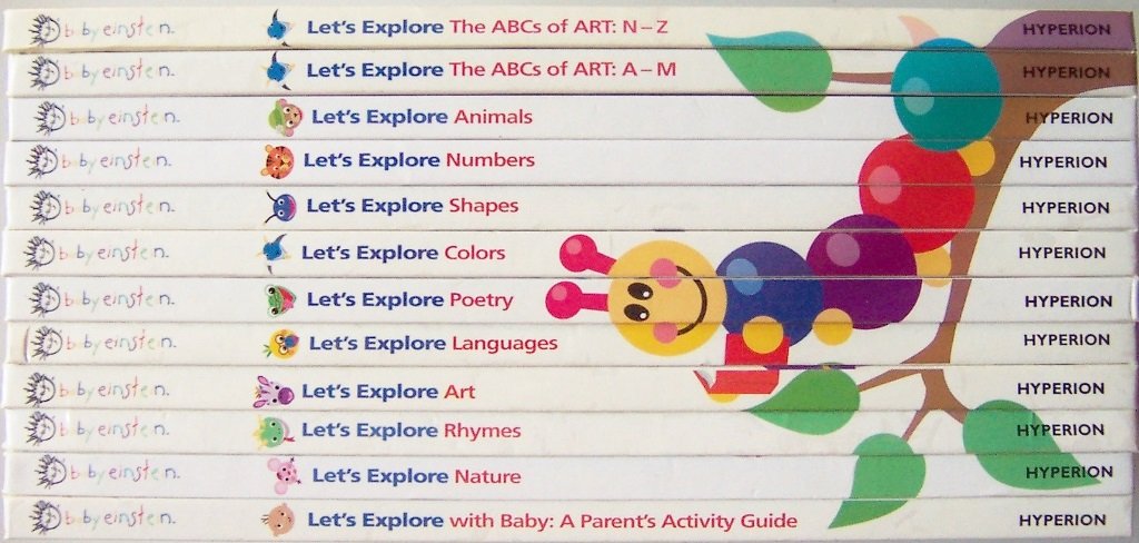 Baby Einstein Learning Library; 12 books, including: Lets Explore; With baby, Nature, Rhymes, Art, Languages, Poetry, Colors, Sh,Used