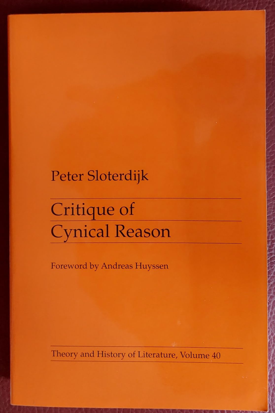 Critique of Cynical Reason (Theory and History of Literature, Volume 40),Used