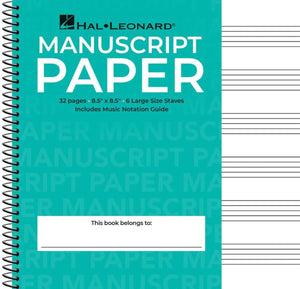 Wide Staff Wirebound Manuscript Paper (Aqua Cover),Used