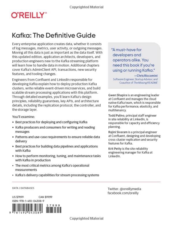 Kafka: The Definitive Guide: RealTime Data and Stream Processing at Scale,Used