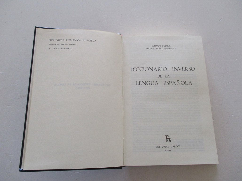 Diccionario inverso lengua espaola