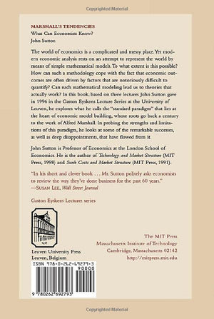 Marshall's Tendencies: What Can Economists Know? (Gaston Eyskens Lectures) (Gaston Eyskens Lecture Series),Used