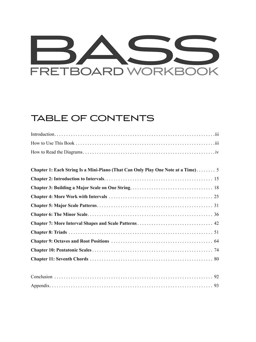 Bass Fretboard Workbook: Essential Music Principles And Concepts For Fretboard Mastery (Bass Instruction),Used