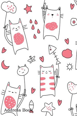 Address Book: For Contacts, Addresses, Phone, Email, Note,Emergency Contacts,Alphabetical Index With Cute Baby Cat Seamless Patt,Used
