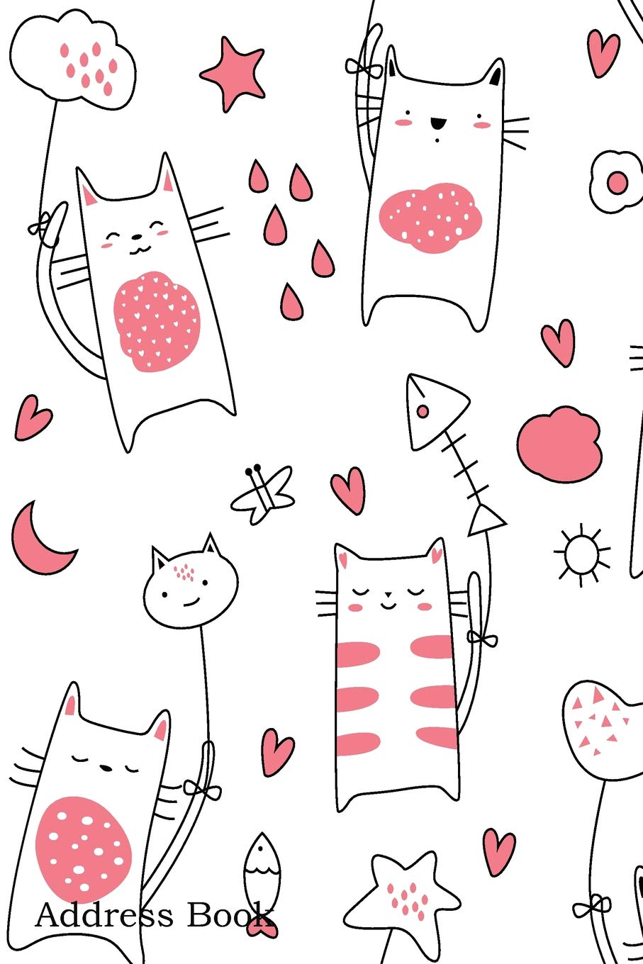 Address Book: For Contacts, Addresses, Phone, Email, Note,Emergency Contacts,Alphabetical Index With Cute Baby Cat Seamless Patt,Used