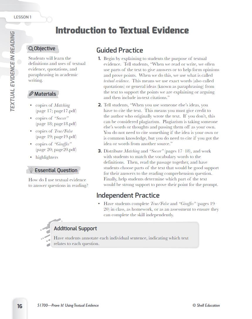 Prove It! Using Textual Evidence, Levels 35,Used