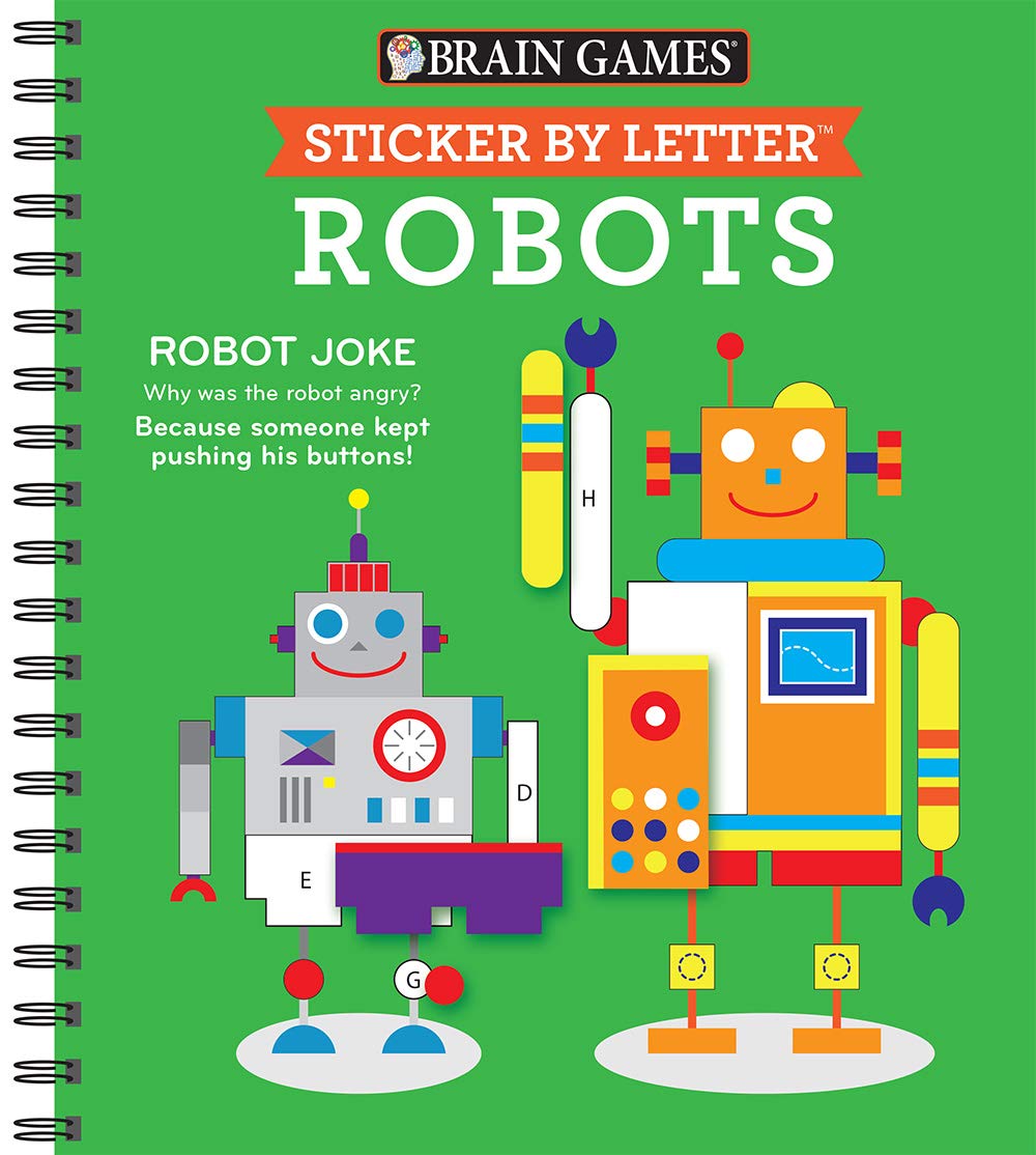 Brain Games  Sticker By Letter: Robots (Sticker Puzzles  Kids Activity Book)
