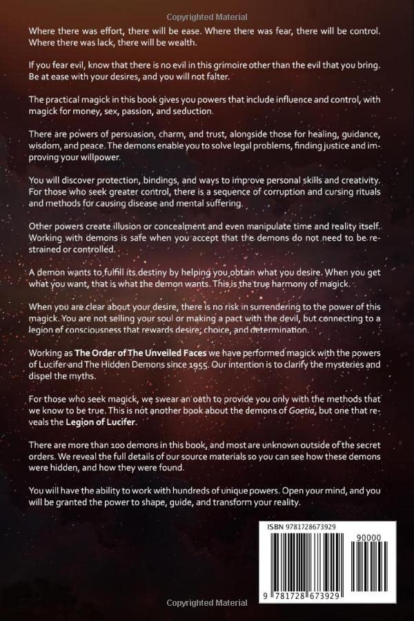 Lucifer And The Hidden Demons: A Practical Grimoire From The Order Of Unveiled Faces (The Power Of Magick)