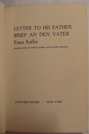 Letter to His Father / Brief An Den Vater (English and German Edition),Used