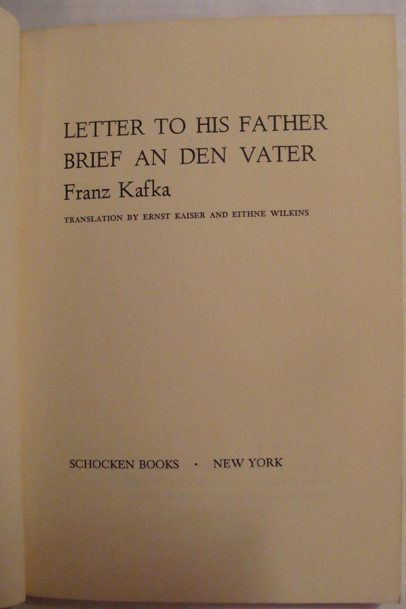 Letter to His Father / Brief An Den Vater (English and German Edition),Used