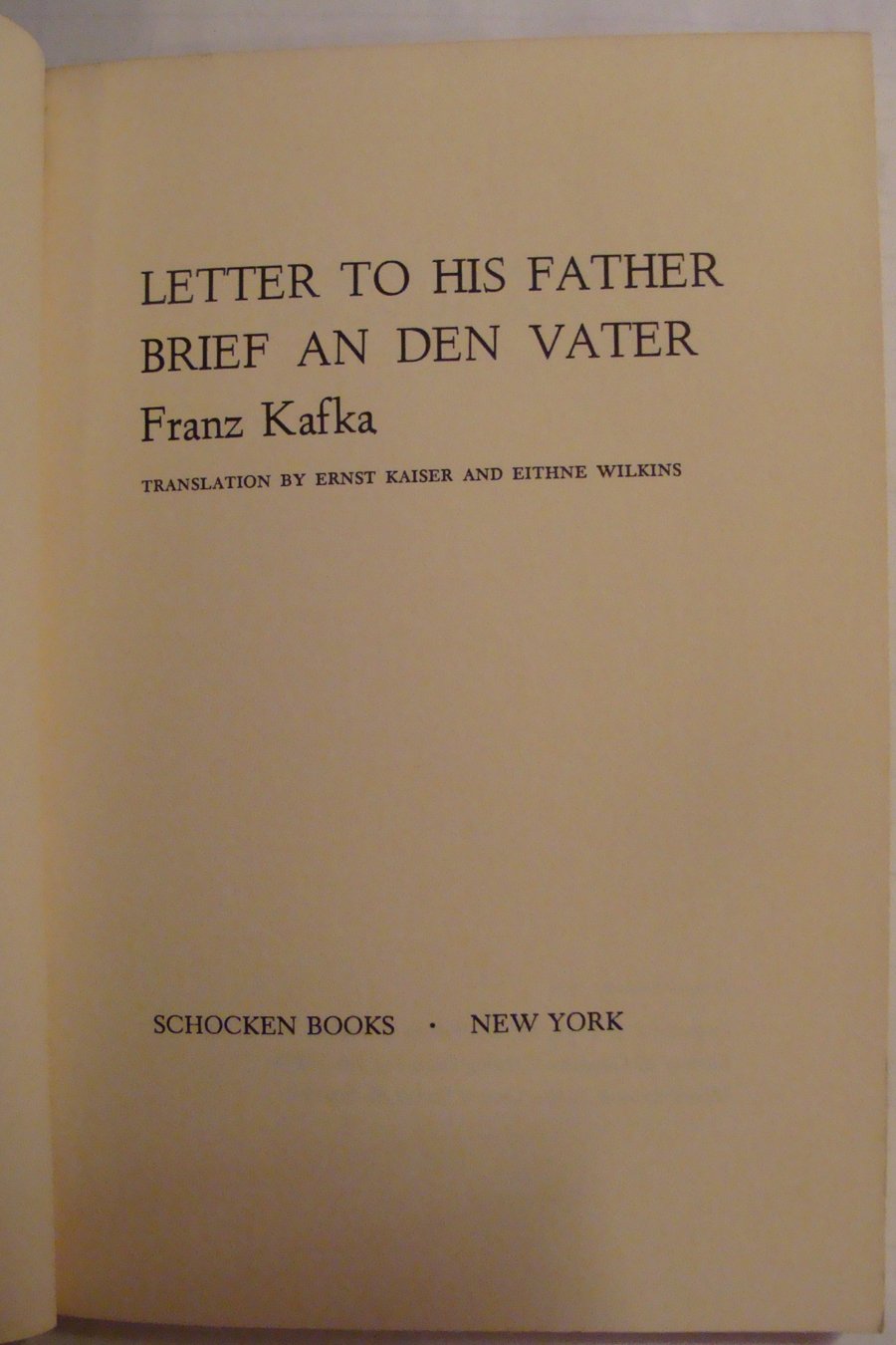 Letter to His Father / Brief An Den Vater (English and German Edition),Used