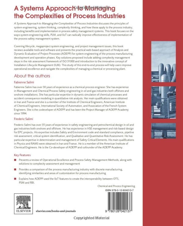A Systems Approach to Managing the Complexities of Process Industries,Used
