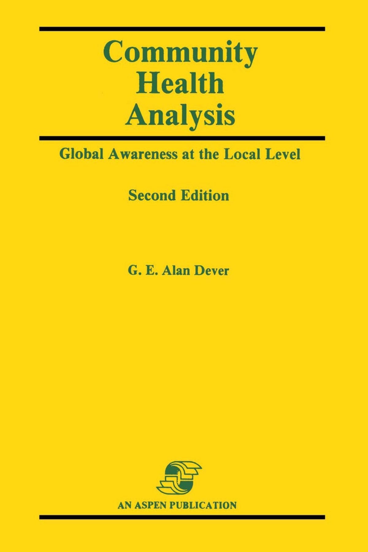 Community Health Analysis: Global Awareness at the Local Level,Used