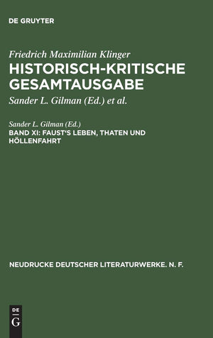 Faust's Leben, Thaten und Hllenfahrt (Neudrucke deutscher Literaturwerke. N. F., 25) (German Edition),Used