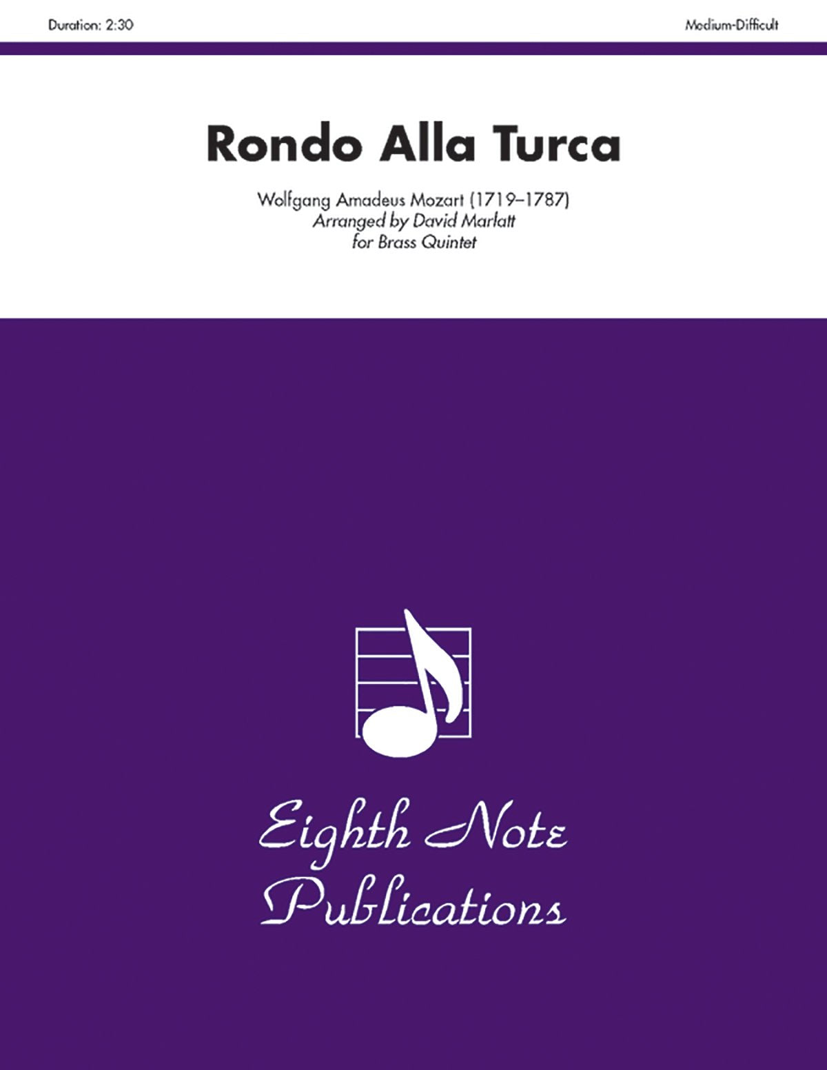Rondo Alla Turca: Tuba Feature, Score & Parts (Eighth Note Publications),Used