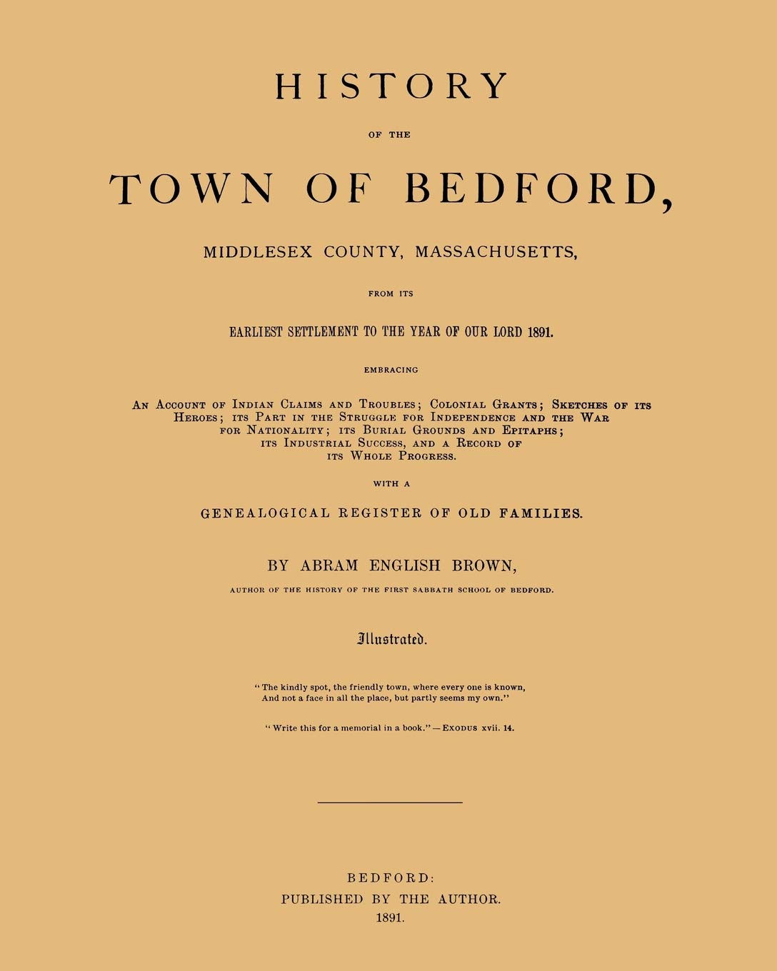 History Of The Town Of Bedford,Used