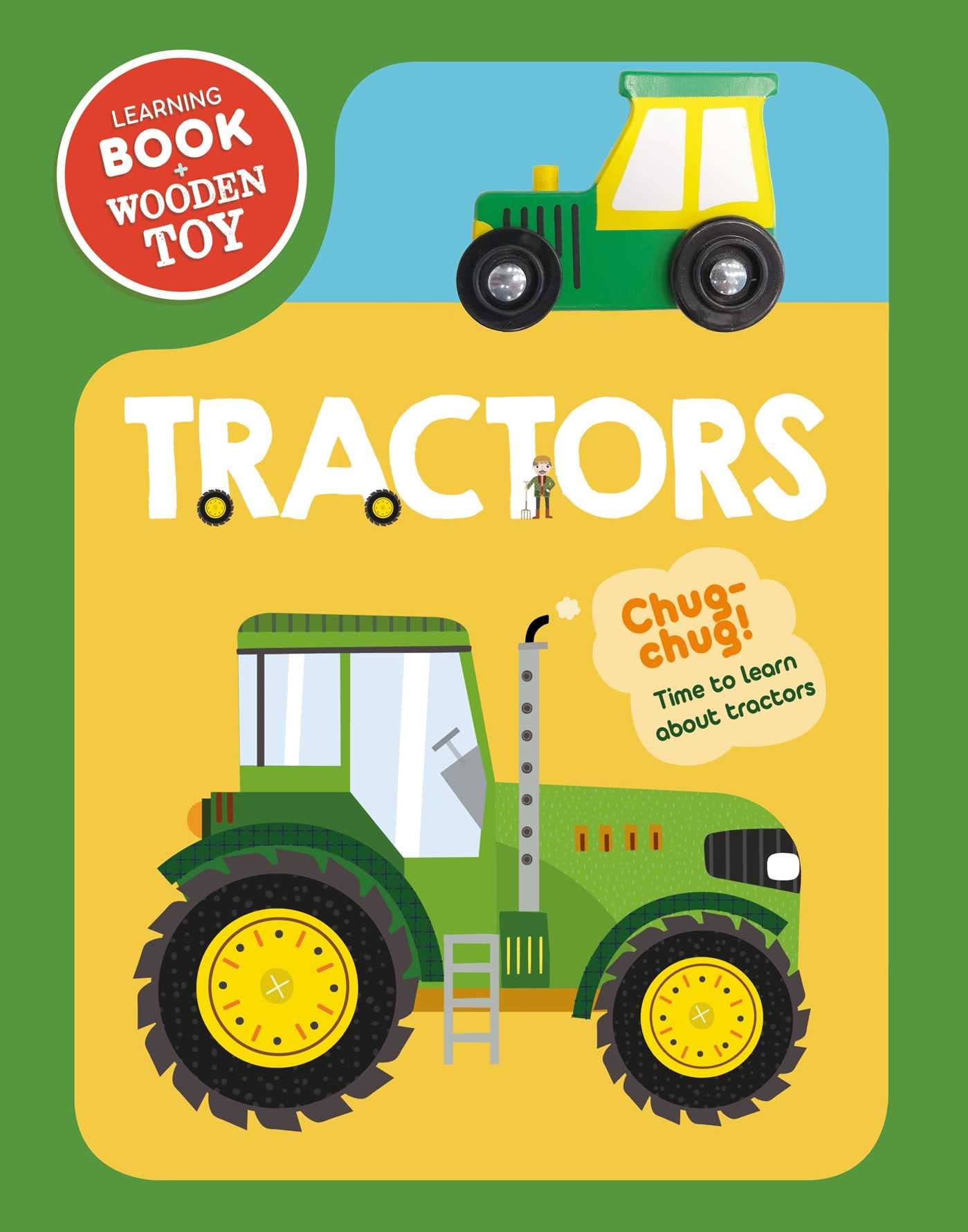 Tractors: Wooden Toy & Board Book Set,Used