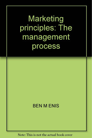 Marketing principles: The management process,Used