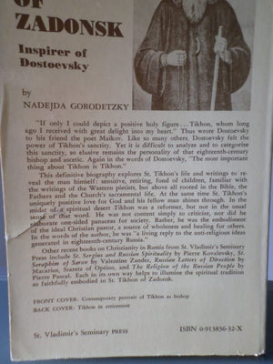Saint Tikhon of Zadonsk: Inspirer of Dostoevsky,Used