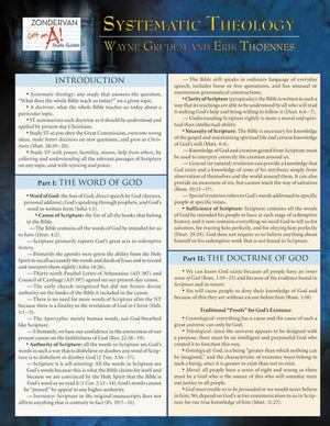 Systematic Theology Laminated Sheet (Zondervan Get An A! Study Guides)