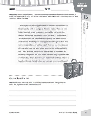 180 Days of Writing for Sixth Grade  An EasytoUse Sixth Grade Writing Workbook to Practice and Improve Writing Skills (180 Da,Used