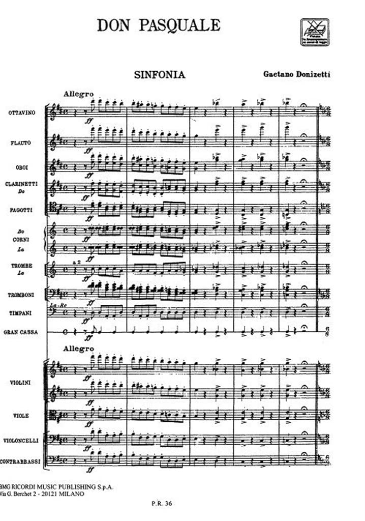 Don Pasquale: Score (Ricordi Opera Full Scores)