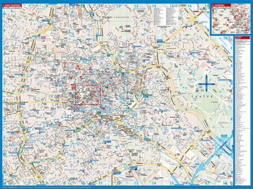 Laminated Vienna City Streets Map by Borch (English Edition),Used