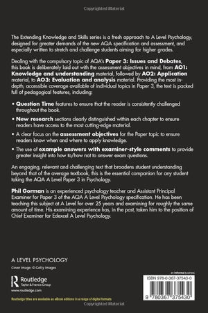 AQA Psychology A Level Paper Three: Issues and Debates: Issues and Debates (Extending Knowledge and Skills),Used