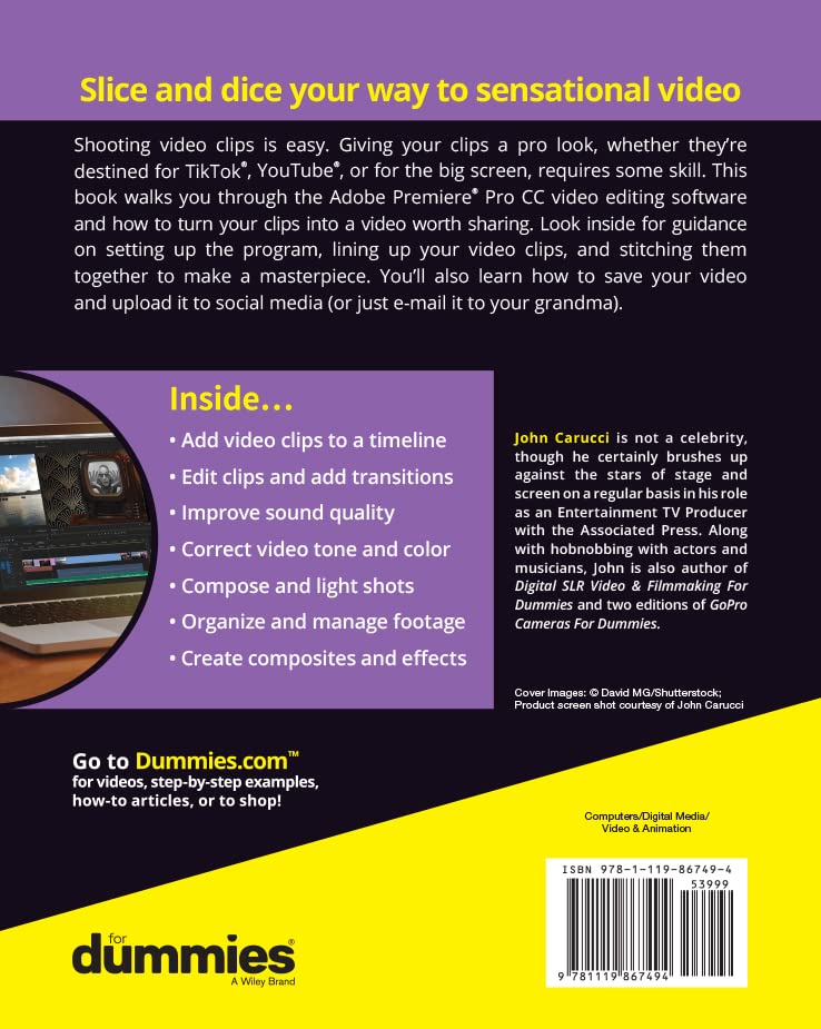 Adobe Premiere Pro Cc For Dummies (For Dummies (Computer/Tech))