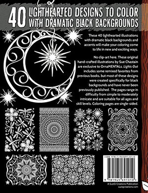 OrnaMENTALs Lights Out: 40 Lighthearted Designs to Color with Dramatic Black Backgrounds,Used