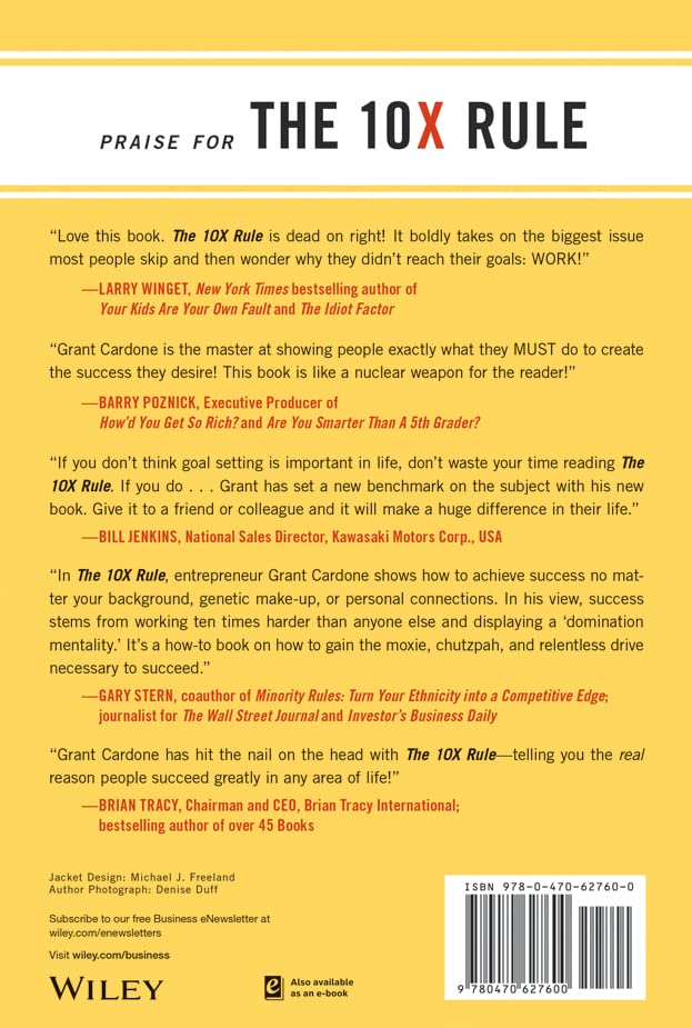The 10X Rule: The Only Difference Between Success And Failure,New