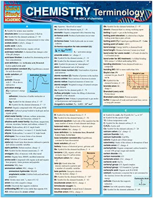 Chemistry Terminology Quickstudy Laminated Reference Guide (Quickstudy Academic)