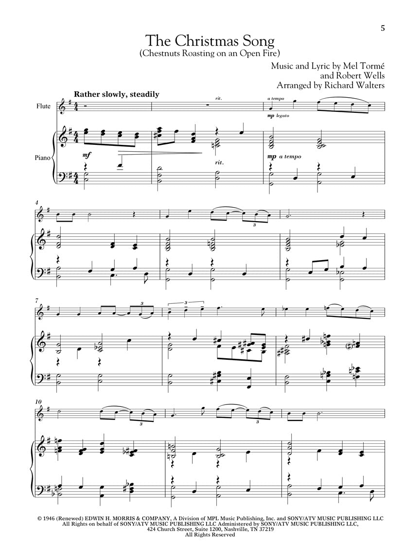 Christmas Songs for Classical Players  Flute and Piano: 12 Holiday Favorites,New