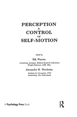 Perception And Control Of Selfmotion (Resources For Ecological Psychology Series),Used
