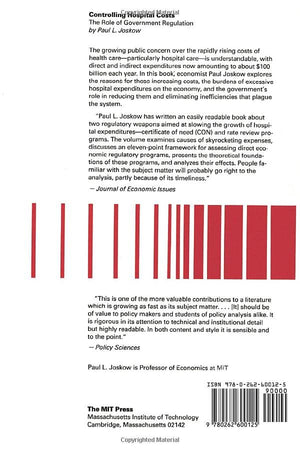 Controlling Hospital Costs: The Role of Government Regulation (Mit Press Series in Health and Public Policy, Vol. 2),Used