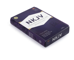 NKJV Large Print Personal Size Reference Bible, Purple LeatherTouch,New