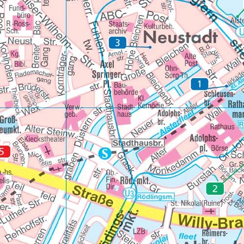 Hamburg, City Pocket map, city map 1:10,000 (English, French, German, Italian and Spanish Edition),Used