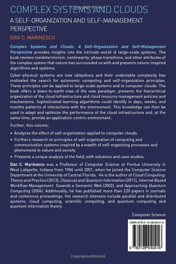 Complex Systems and Clouds: A SelfOrganization and SelfManagement Perspective (Computer Science Reviews and Trends),Used