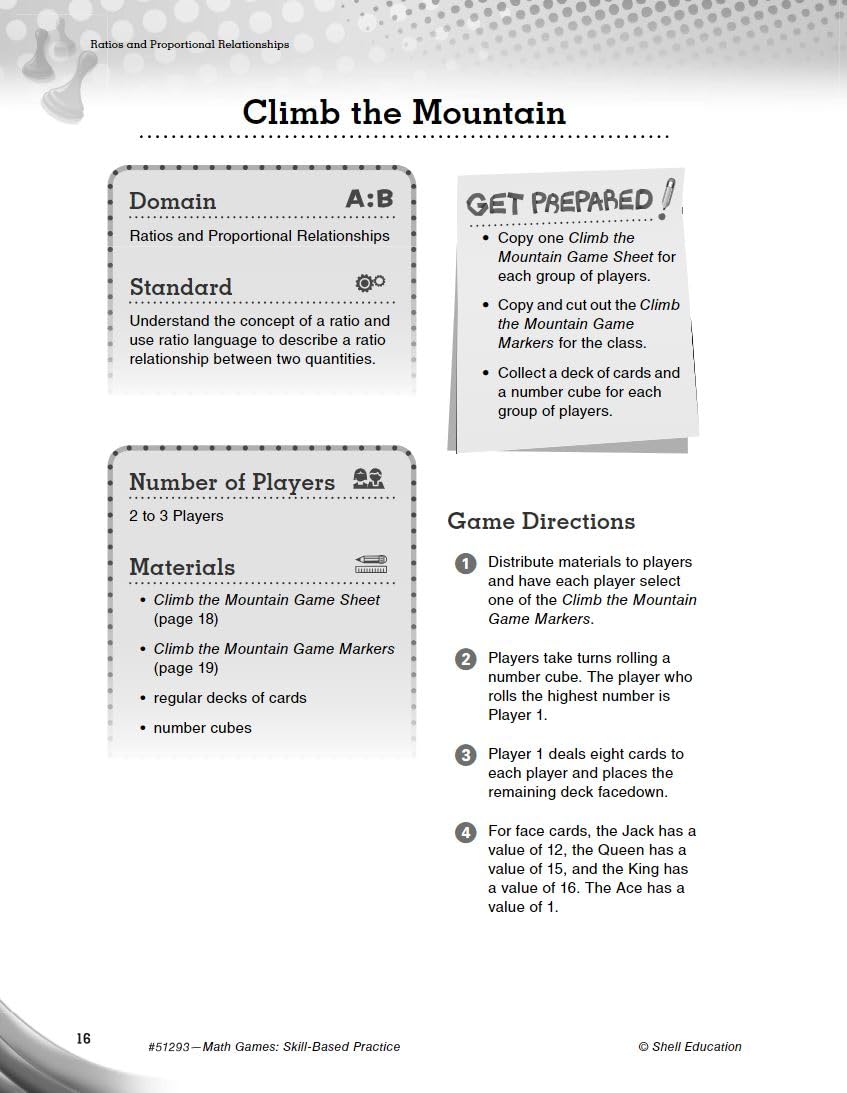 Math Games: SkillBased Practice for Sixth Grade,Used