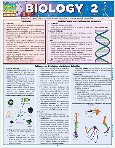 Biology 2 QuickStudy Laminated Reference Guide (QuickStudy Academic),New