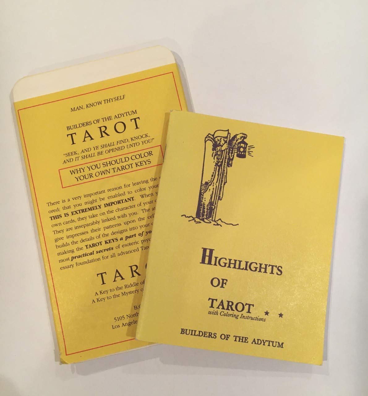 Highlights Of Tarot Booklet,New