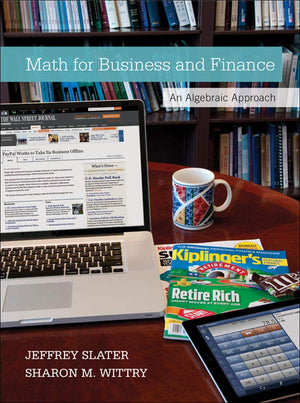 MATH FOR BUSINESS AND FINANCE: AN ALGEBRAIC APPROACH,Used