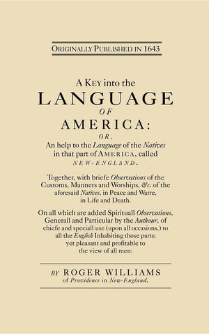 Key into the Language of America (Applewood Books),Used