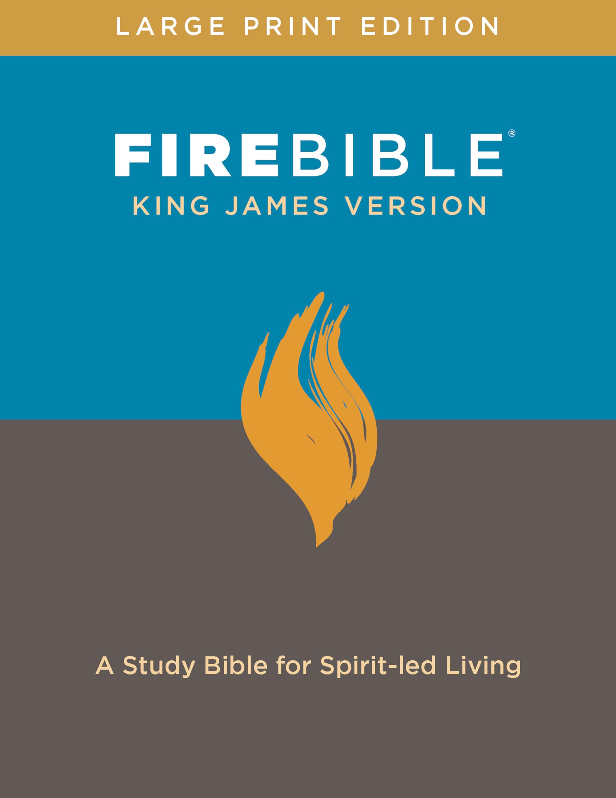 KJV Fire Bible, Large Print Edition (Hardcover, Red Letter): A Study Bible for Spiritled Living,Used