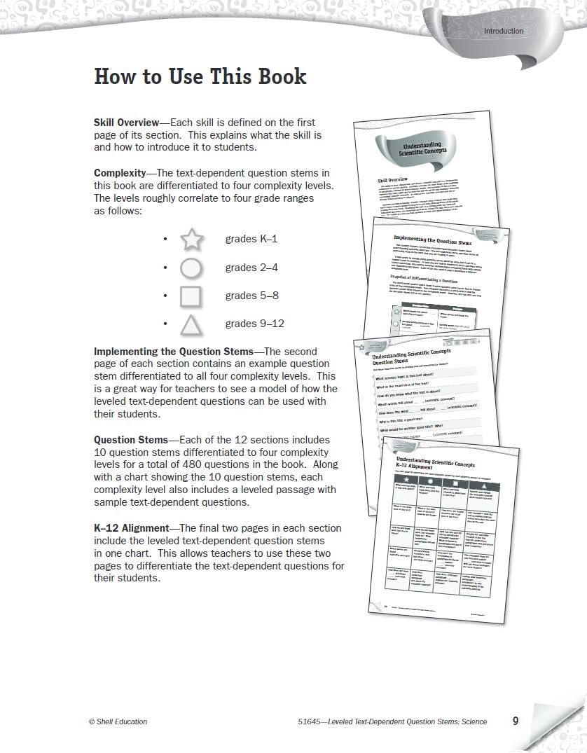 Leveled TextDependent Question Stems: Science,Used