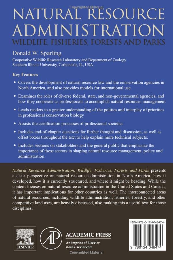 Natural Resource Administration: Wildlife, Fisheries, Forests and Parks,Used